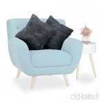 Relaxdays Coussins moelleux lot de 2 oreillers déco canapé fauteuil polaire doux HxlxP: 15 x 40 x 40 cm  gris - B077MFBVSL